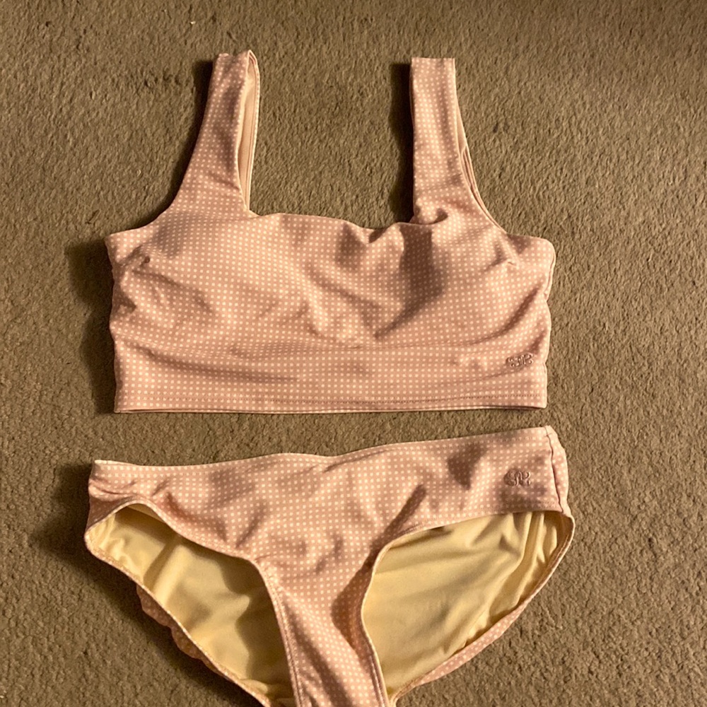 Unworn Albion fit peach dot bikini